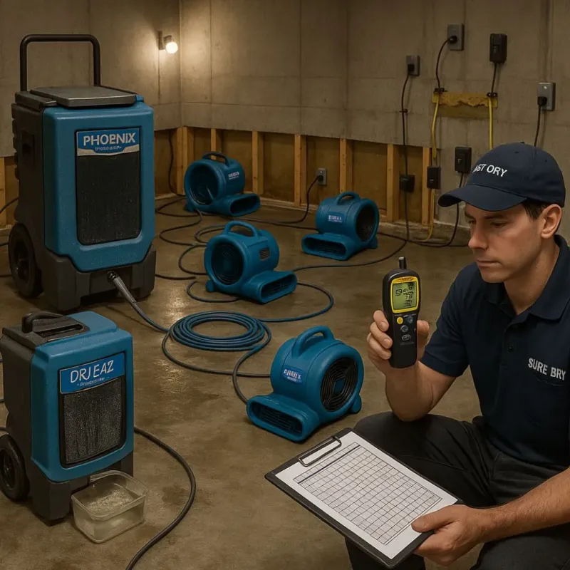 Structural Drying and Dehumidification process in York County, VA